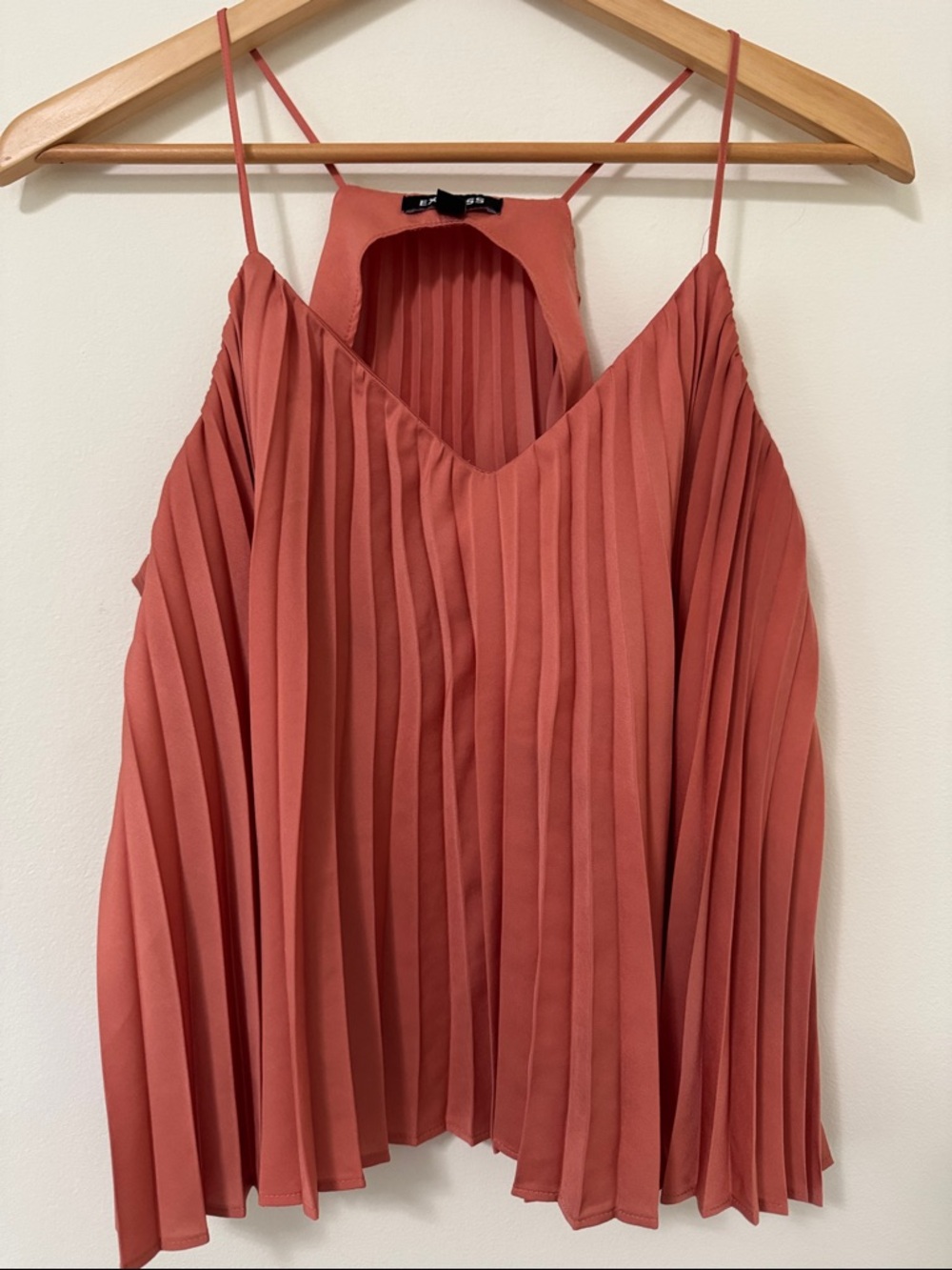 Express Coral Pleated Cami Top